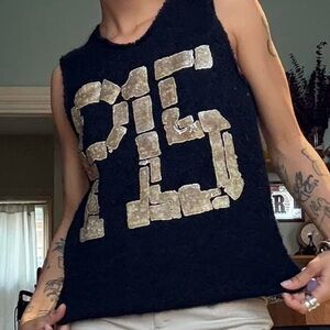 Zucco Black & gold P15 sweater knit tank top